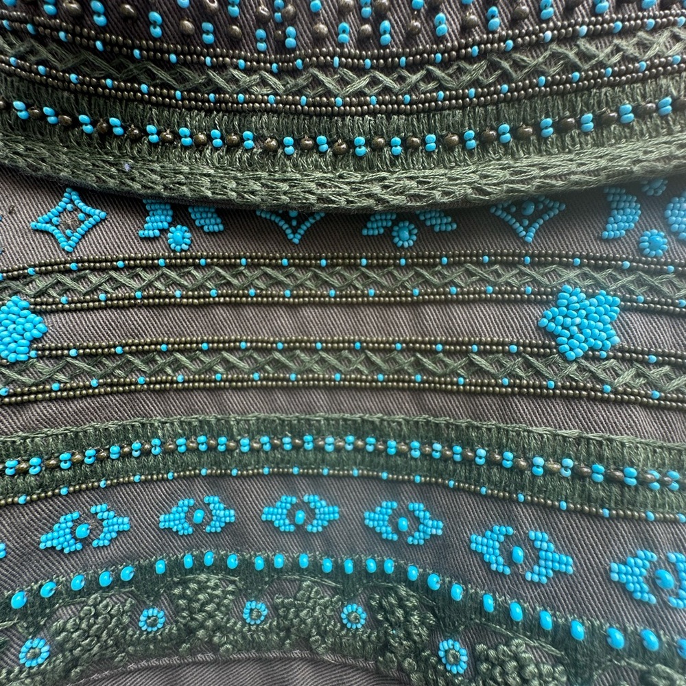 VALENTINO Beaded Boho Western Embellished Fringe Utility Jacket New - Picture 8 of 14